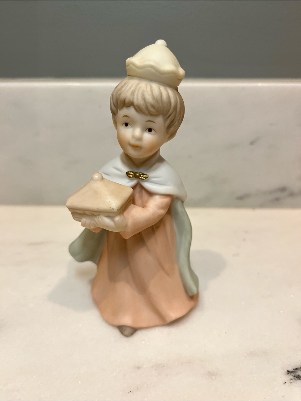 Porcelain Figurine Gift Bearer with Cream Cape - Home Accents